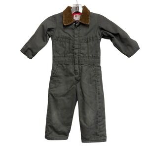 Vintage Key Imperial Kids 4 Insulated Coveralls USA Workwear Corduroy Collar